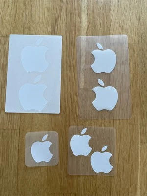 7 Original Apple Sticker verschiedene Größen Neu Weiß - Bild 1 von 4