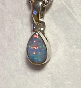 Australian Opal Doublet Pendant 3/4” 925 Sterling Silver 🌹 - Picture 1 of 10