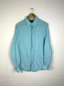 Polo Ralph Lauren 100% linen light blue shirt size medium - Picture 1 of 6