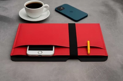 Handmade Vegan Sleeve for iPad Pro, Air, Mini, 10th – Smart & Magic Keyboard Fit - Image 1 of 4