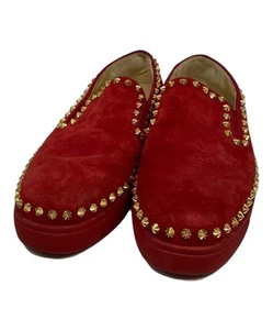 Christian Louboutin flache Schuhe Damen Gr. 39 rot Wildleder - Bild 1 von 10