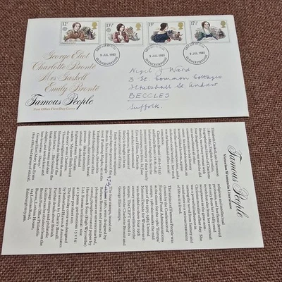 famous people First Day Cover FDC printed address #2 - Image 1 of 4
