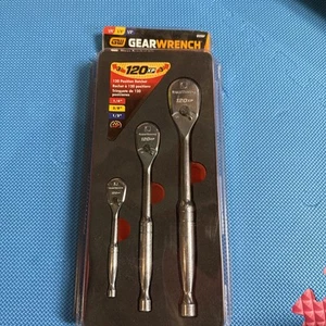 New Gearwrench 81206P 3-piece Polished Ratchet Set 1/4 3/8 1/2 120 Positions - Picture 1 of 2