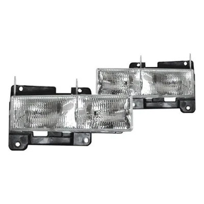 For GMC C1500 88-99 Eagle Eyes Driver & Passenger Side Chrome Euro Headlights - Imagem 1 de 2