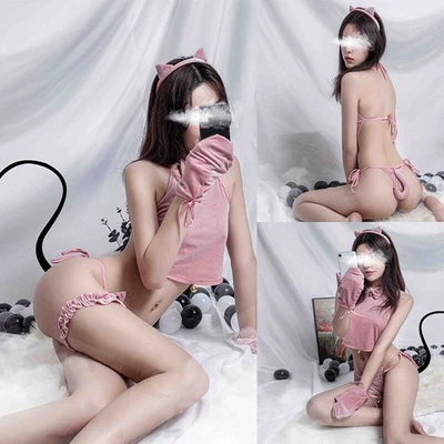 Mujeres Lencería Sexy Uniforme Japonés Gato Body Niña Criada Juegos con disfraces Prendas para dormir Foto 1 de 4