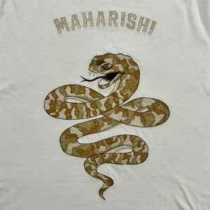 Maharishi 100% Organic Cotton Embroidered Adder T-Shirt In White Fits Medium - Picture 1 of 12