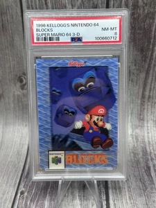 1996 Kellogg's PSA NM/MT 8 Blocks Super Mario Nintendo 64 3-D Card Lenticular - Bild 1 von 10