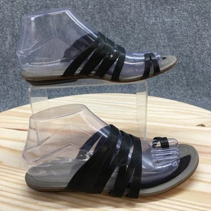 Patagonia Sandals Womens 7 Bandha Slice Slip On Slides Black Leather Casual - Picture 1 of 18
