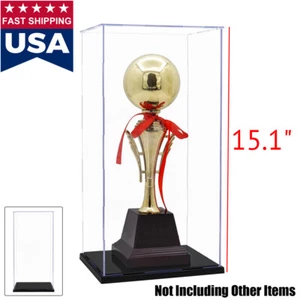 Acrylic Display Box Case 15" Tall Doll Figures High Trophy Collectible Protector - Picture 1 of 12