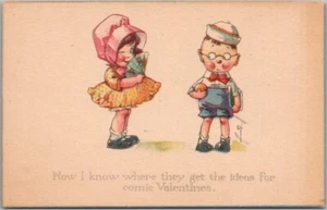 1910s VALENTINE'S DAY Postcard "Now I Know Where they Get the Ideas--" Unused - Picture 1 of 2