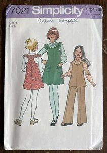 Pantalones tipo jersey de los años 70 para niñas patrón de costura SIN CORTAR Simplicity 7021 talla 7 - Imagen 1 de 2