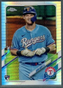 2021 Topps Chrome Sam Huff Prisma Rifrattore Rookie RC #81 Rangers - Foto 1 di 2