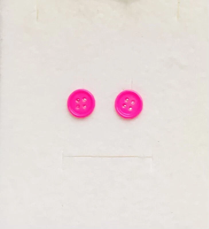 Stunning Retro Hot Pink Button Studs - Image 1 of 1