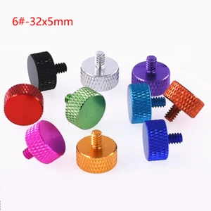 UNC 6#-32x5mm Aluminio Anodizado Moleteado Tornillos para Pulgar Cabeza Plana Agarre Pernos - Imagen 1 de 5