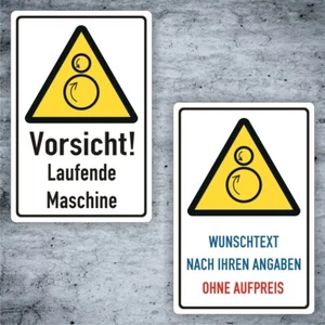 Schild Vorsicht! Laufende Maschine Kombischild ASR A1.3 DIN EN ISO 7010 W025 - Bild 1 von 3