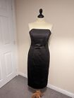 Coast Bustier Strapless Dress Brown Y2K Style Size UK 10 UK 12 Satin 
