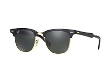 Ray Ban Clubmaster Aluminum RB3507 136/N5 Brushed Black w/Green Polar 51mm