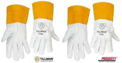 2- Tillman 1338 Goatskin Leather TIG Protective Welding Fabrication Work Gloves - Image 1 of 4