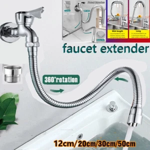 20-50cm Faucet Extender 360° Rotation Free Bending Sink Water Tap Extension Tube - Picture 1 of 36