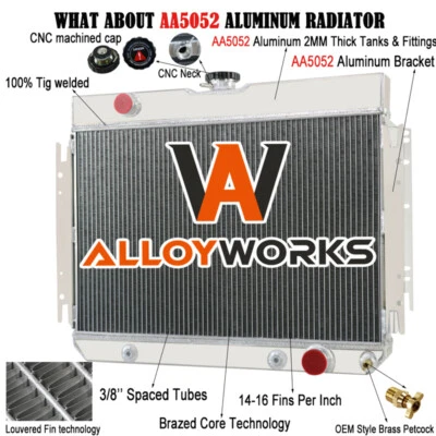 4 Rows Radiator Fits 1963~1968 Chevy Caprice Biscayne Impala El Camino Bel Air - Image 1 of 4