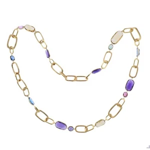 Marco Bicego Murano 18K Gold Gemstone Link Necklace $15,300 - Picture 1 of 5