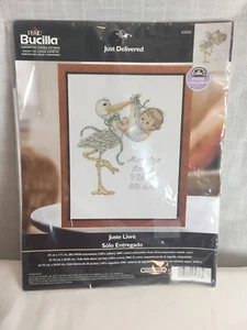 Bucilla Just Delivered Baby Birth Record Counted Cross Stitch Kit # 45956 NEW - Picture 1 of 6