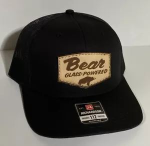 Bear Archery Glass Powered Leather Patch Trucker Hat Vintage Logo Traditional - Picture 1 of 5