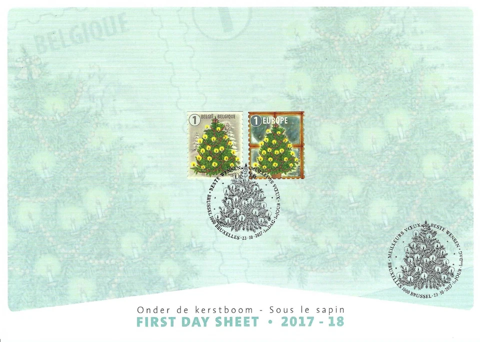 [FDS478] 比利时 FDS 2017-18 圣诞节和新年首日床单超级 — 第 1/1 张图片