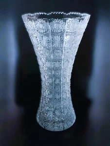 Czech bohemia crystal glass - Cut heavy crystal vase 41cm/16" 1pcs - Picture 1 of 5