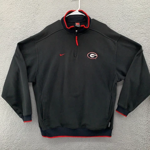 Georgia Bulldogs Nike Team Pullover Sweatshirt Mens Large 1/4 Zip Long Sleeve Cover