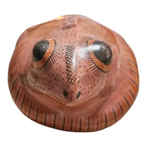 Vtg Tonala Mexican Toad Pottery Figurine Hand Painted 3"x5.5" NO Cracks or Chips - Picture 1 of 8