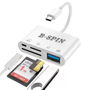 4in1 Type-C OTG Adapter For SD TF Card Reader PD charging USB connector Samsung - Picture 1 of 14