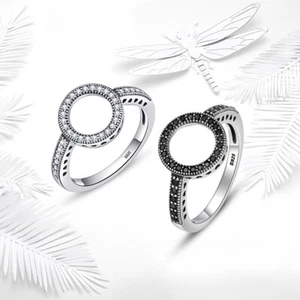 RING KREIS ZIRKON 925 STERLING SILBER DAMEN ARMBAND ANHÄNGER ANHÄNGER  - Bild 1 von 7