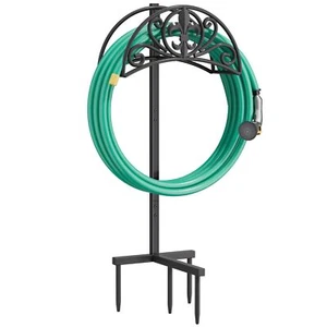 Garden Hose Holder Freestanding Hose Hanger, Heavy Duty Metal Hose Reel Stand... - Picture 1 of 7