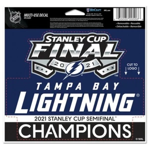 Tampa Bay Lightning 2021 Stanley Cup Semifinal Champions 4'' x 6' Decal - Picture 1 of 1