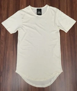 LUCKY BASTARDS CONTEMPORARY CLOTHING LONG T SHIRT EXTENDED OFF WHITE SCOOP - Picture 1 of 1
