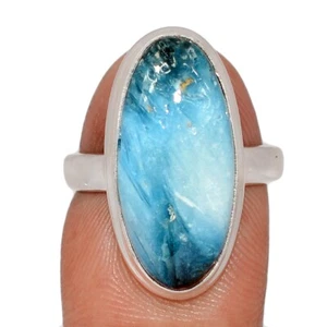 Natural Blue Ice Glacierite 925 Sterling Silver Ring Jewelry s.6.5 CR74304 - Picture 1 of 1