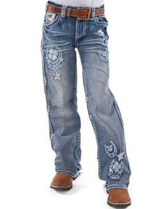 Cowgirl Tuff Western Jeans Girls Double Lucky Unbelievable Med GJDLUB - Picture 1 of 4
