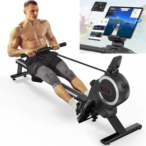 16 Levels Adjustable Fitness Magnetic Rowing Machine Rower w/LCD Digital Monitor - Picture 1 of 10