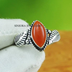 Carnelian Gemstone 925 sterling silver handmade Gift Ring US size 5 to 13 - Picture 1 of 4