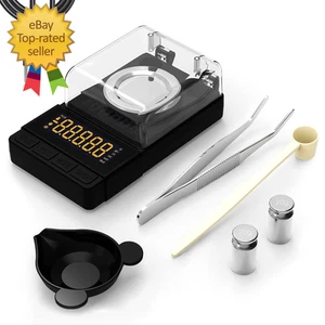 Báscula digital de miligramos 50G/0,001G, báscula compacta Mg con peso de calibración 20G - Imagen 1 de 12