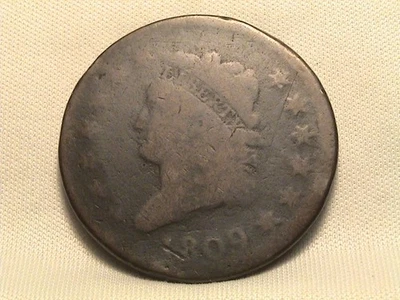 ¡Centavo grande cabeza clásica 1809 fecha clave! Foto 1 de 3