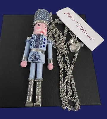 Collar Betsey Johnson Cascanueces Azul Colgante Largo Cristal Foto 1 de 4