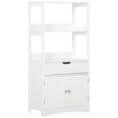 kleankin Bathroom Floor Storage Cabinet Kitchen Sideboard Standing Unit W/ Doors - Image 1 of 4