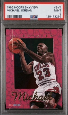 1995 SkyBox Hoops Michael Jordan Skyview #SV1 PSA 9 MINT - Image 1 of 2