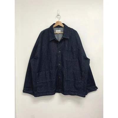 Rag & Bone Mercer Denim Dark Wash Chore Jacket Cotton Patch Pockets Designer XL - Image 1 of 4