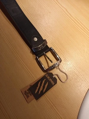 DIESEL Gürtel Echtleder, mit Schnalle , dunkelblau, Größe 95/110 - Maße beachten - Bild 1 von 4