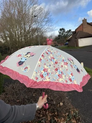 Paraguas vintage rosa de Minnie Mouse para niños Disney Foto 1 de 4
