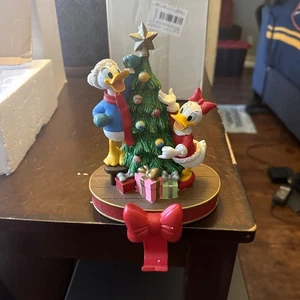 2006 Disney Donald und Gänseblümchen Strumpf Halter hängende Ornamente Weihnachtsbaum - Bild 1 von 6