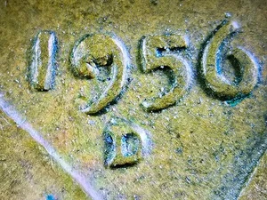 1956 D Lincoln Wheat Cent Die Chip 9 of date XF/AU Die Break Error Penny EF - Picture 1 of 5